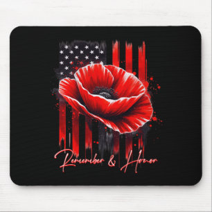 Veterans Day 2025 USA Memorial Day Red Poppy Mouse Pad