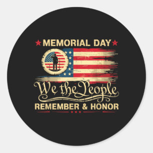 Veterans Day 2026 USA Memorial Day Red Poppy Classic Round Sticker