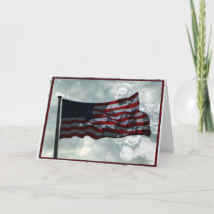 Veterans Day, American Flag and WWII Veteran Card