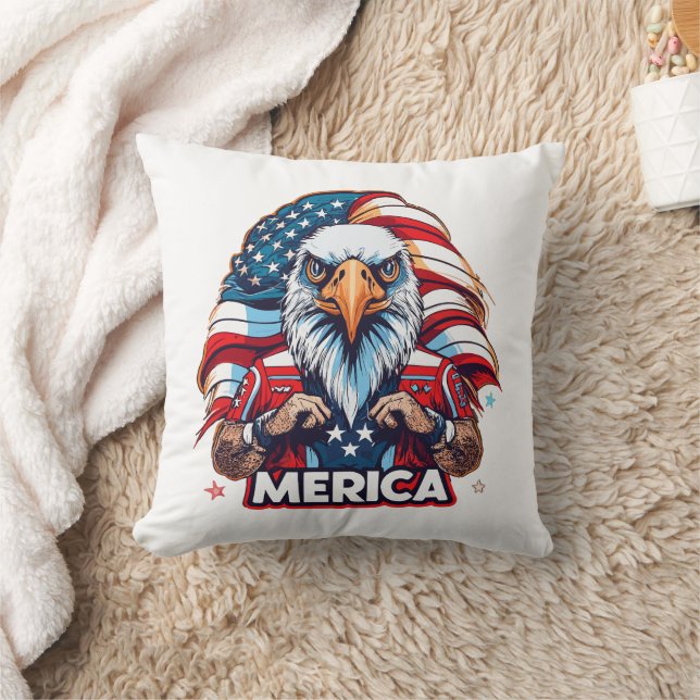 Veterans Day American Flag Merica Patriotic Eagle Cushion (Blanket)