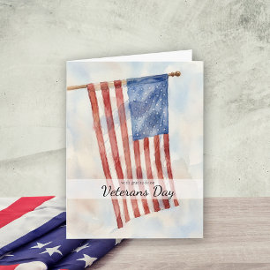 Veterans Day American Flag Watercolor Card