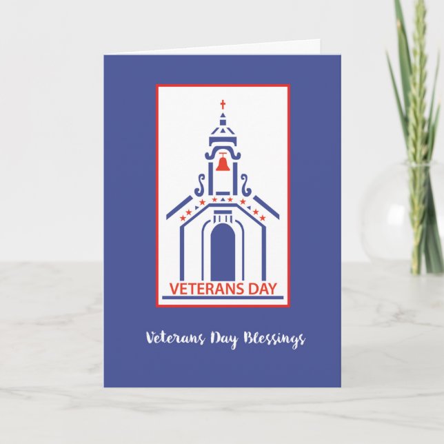 Veterans Day Blessings Religious Chapel Church Card (Front)