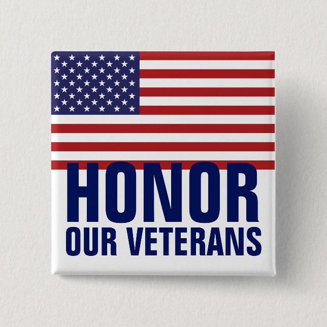 Veterans Day Button - USA Flag (Front)