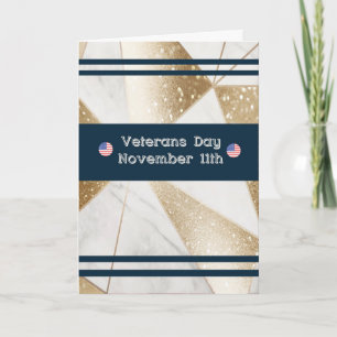 Veterans Day Card Designer Faux Gold Background