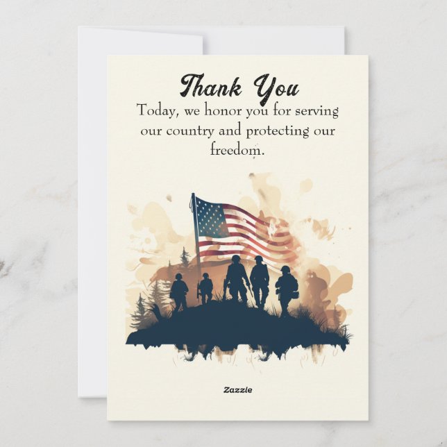 Veterans Day Card. Holiday Card (Back)