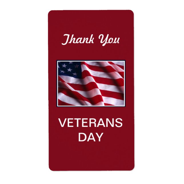 Veterans Day Celebration, Flag on Red (Front)