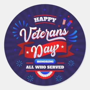 Veterans Day  Classic Round Sticker