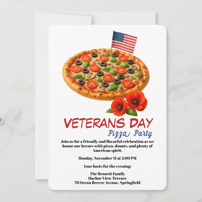 Veterans Day | Fish and chips Celebration Invitation (Front)