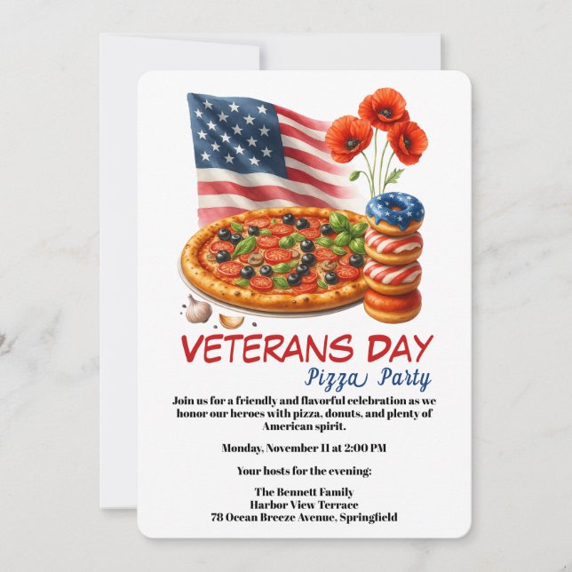 Veterans Day | Fish and chips Celebration Invitation (Front)