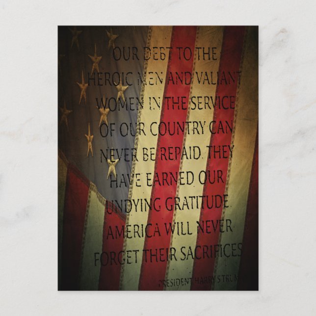 Veterans Day Harry S. Truman Postcard (Front)