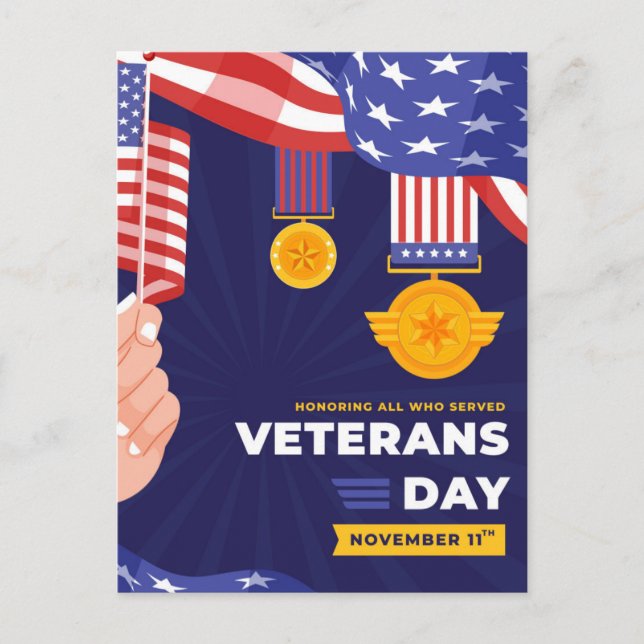 Veterans Day  Holiday Postcard (Front)