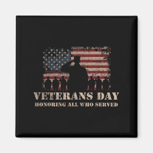 Veterans Day Honoring All Who Served Patriotic Fla Magnet