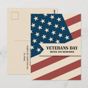 Veterans Day - Honour And Remember Postcard