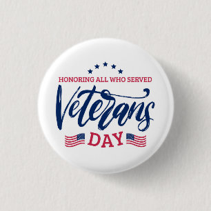 Veterans Day - Honouring all who served 3 Cm Round Badge