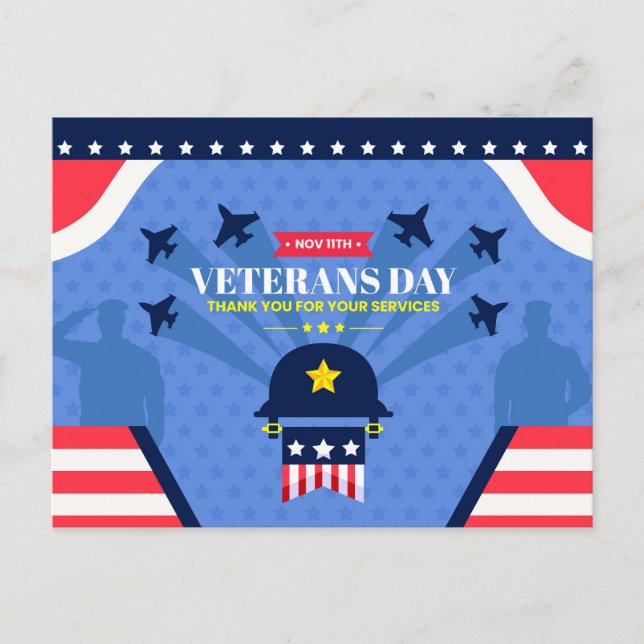 Veterans Day - Honouring all who served  Holiday Postcard (Front)