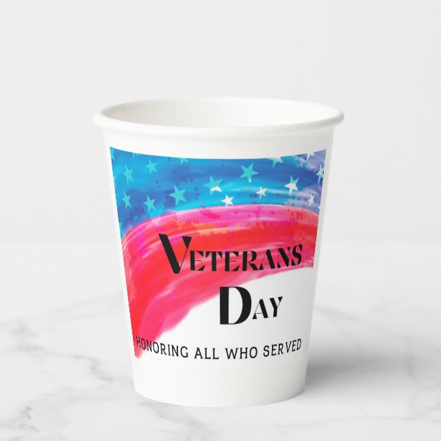 Veterans Day - Honouring All Who Served   Paper Cups (Front)
