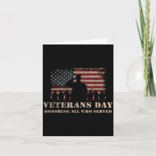 Veterans Day Honouring All Who Served Patriotic Fl Card