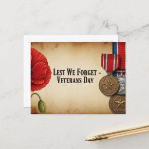 Veterans Day - Honouring all who served Postcard