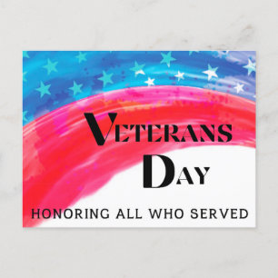 Veterans Day - Honouring All Who Served  Postcard