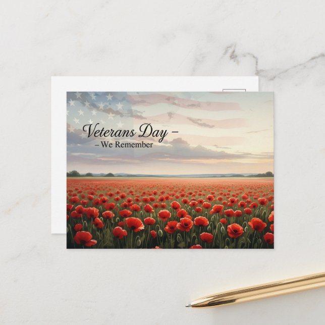 Veterans Day - Honouring all who served Postcard (Front/Back In Situ)