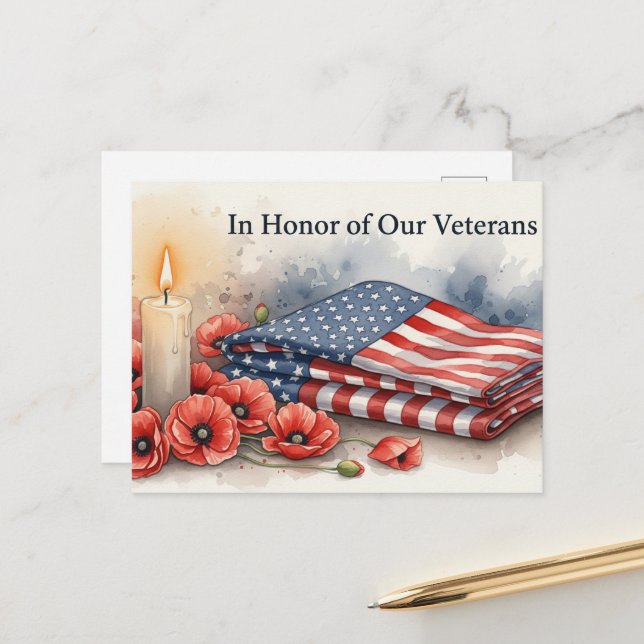 Veterans Day - Honouring all who served Postcard (Front/Back In Situ)