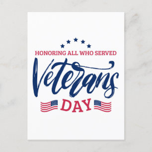 Veterans Day - Honouring all who served  Postcard