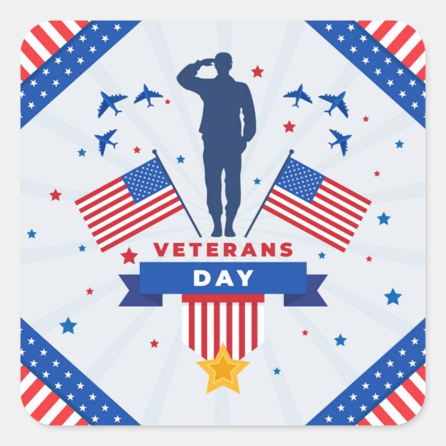 Veterans Day - Honouring all who served  Square Sticker (Front)