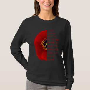 Veterans Day Lest We Forget Real Red Poppy flag US T-Shirt