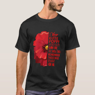 Veterans Day Lest We Forget Red Poppy Flower Usa M T-Shirt