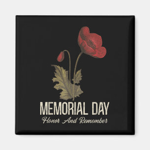 Veterans Day Lest We Forget Red Poppy Flower Usa Magnet