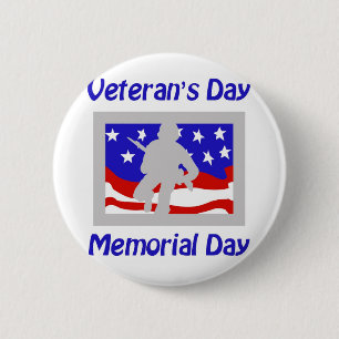 Veteran's Day/Memorial Day 6 Cm Round Badge