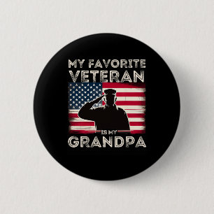 Veterans Day Military My Favourite Veteran Is My G 6 Cm Round Badge