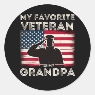 Veterans Day Military My Favourite Veteran Is My G Classic Round Sticker