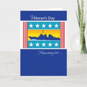 Veteran's Day, Navy Boat Thank You Card