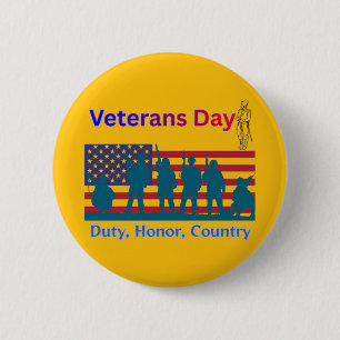 Veterans Day orange 6 Cm Round Badge
