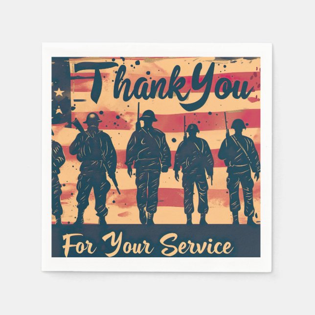 Veterans Day Paper Napkin (Front)