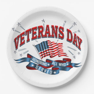 "Veteran's Day" Paper Plates