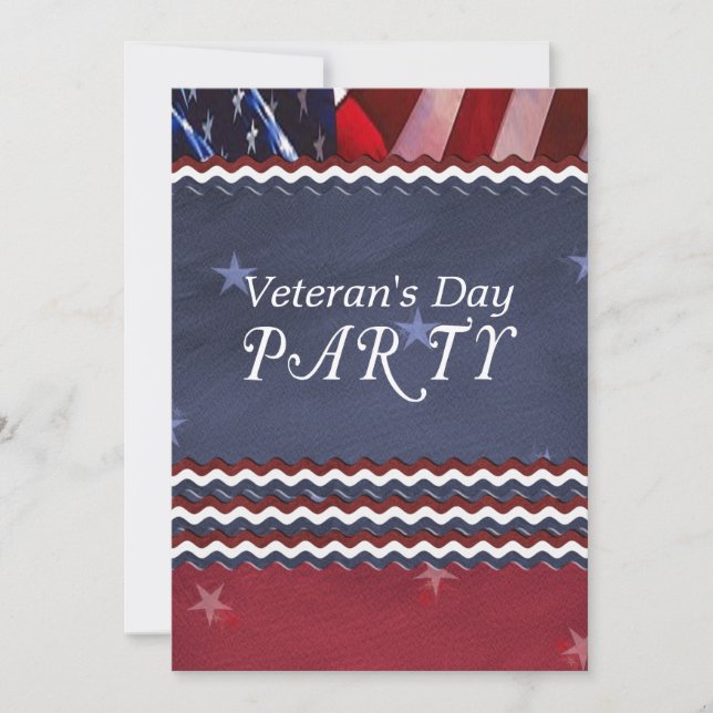 Veteran's Day Party Patriotic Invitation (Front)