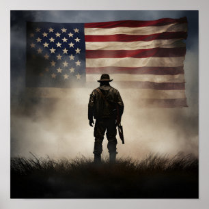 Veterans Day patriotic digital print poster