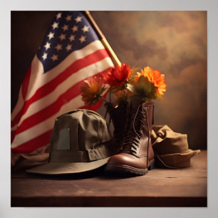 Veterans Day patriotic digital print poster