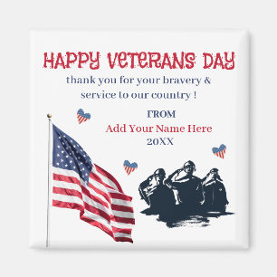 Veterans Day Patriotic USA Flag Thank You  Magnet