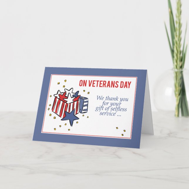 Veterans Day Patriotism Thank You Gift Box of Star (Front)