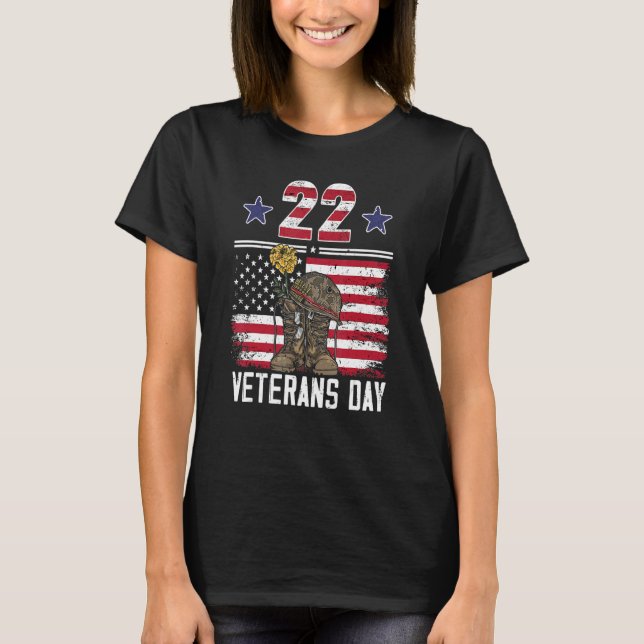 Veterans Day Proud Veteran Dad Son Papa Grandpa T-Shirt (Front)