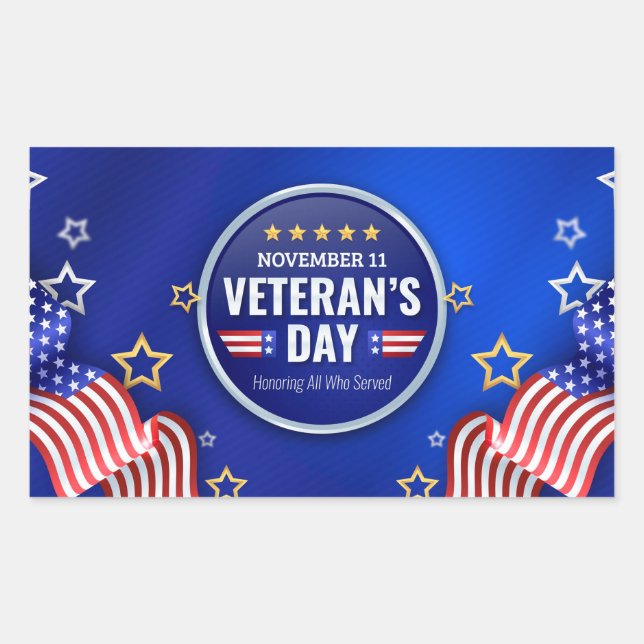 Veterans Day  Rectangular Sticker (Front)