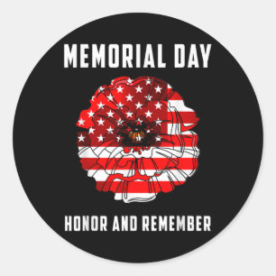 Veterans Day Red Poppy Flower Usa Memorial Day 2 Classic Round Sticker