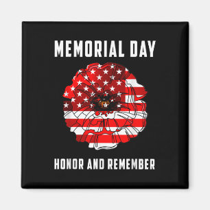 Veterans Day Red Poppy Flower Usa Memorial Day 2 Magnet
