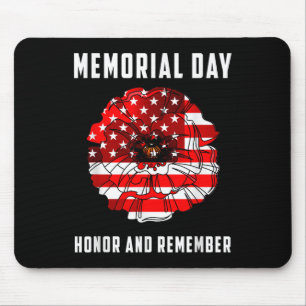 Veterans Day Red Poppy Flower Usa Memorial Day 2 Mouse Pad