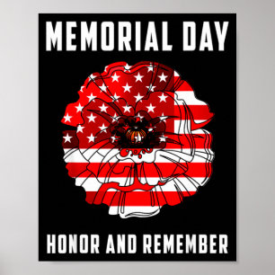 Veterans day red poppy flower usa memorial day 2  poster