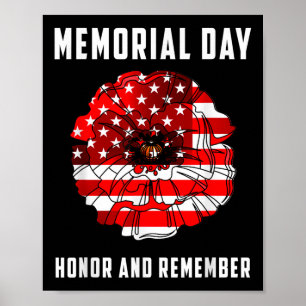 Veterans Day Red Poppy Flower Usa Memorial Day 2 Poster
