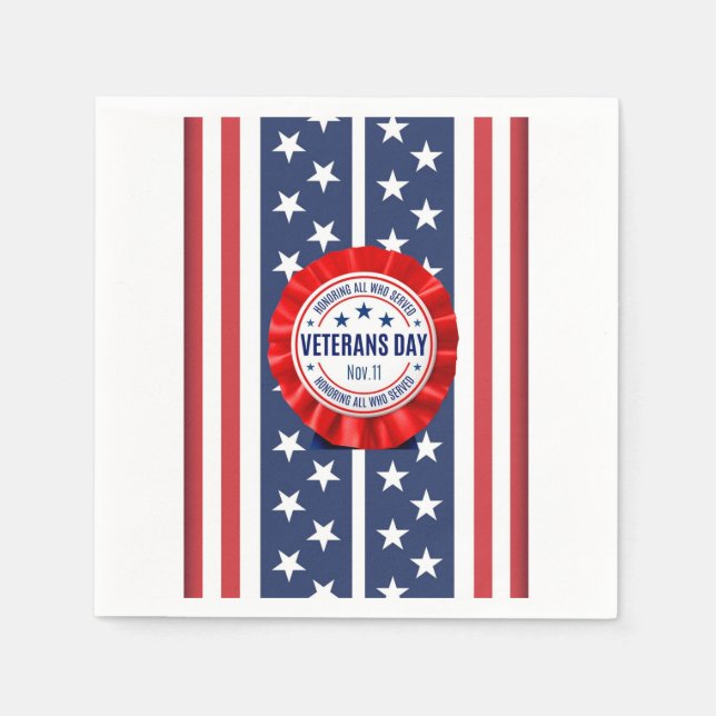 Veterans Day Rosette Paper Napkin (Front)